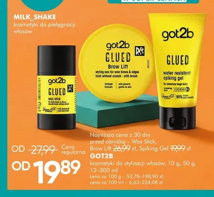 Wosk do stylizacji włosów Got2b Glued Wax Stick promocja w Super-Pharm