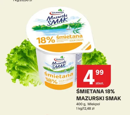 Śmietana 18% Mazurski Smak promocja w Chorten