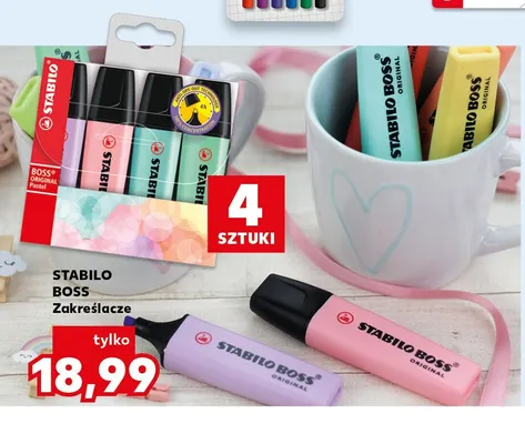 Zakreślacze STABILO BOSS 4-pak promocja w Kaufland