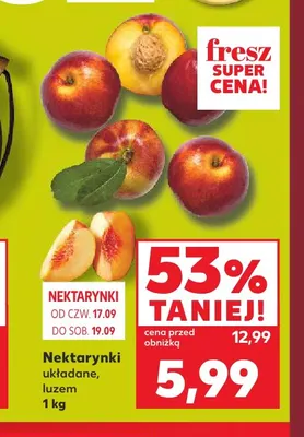 Nektarynki układane luzem promocja w Kaufland