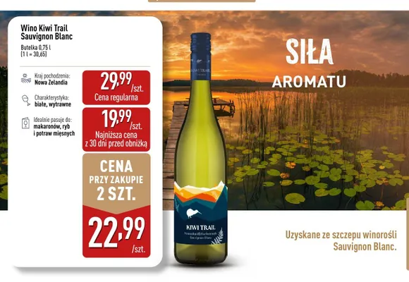 Wino Kiwi Trail Sauvignon Blanc promocja w Aldi
