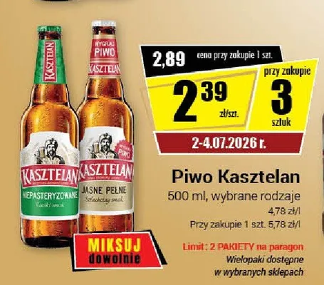 Piwo Kasztelan Jasne Pełne promocja w Premium Nasz Sklep