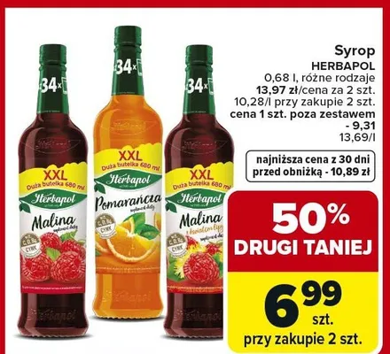Syrop Malina, Pomarańcza, Herbapol promocja w Carrefour