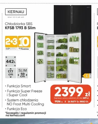 Chłodziarka Sbs Kernau Kfsb 1793 B Slim promocja w Max Elektro