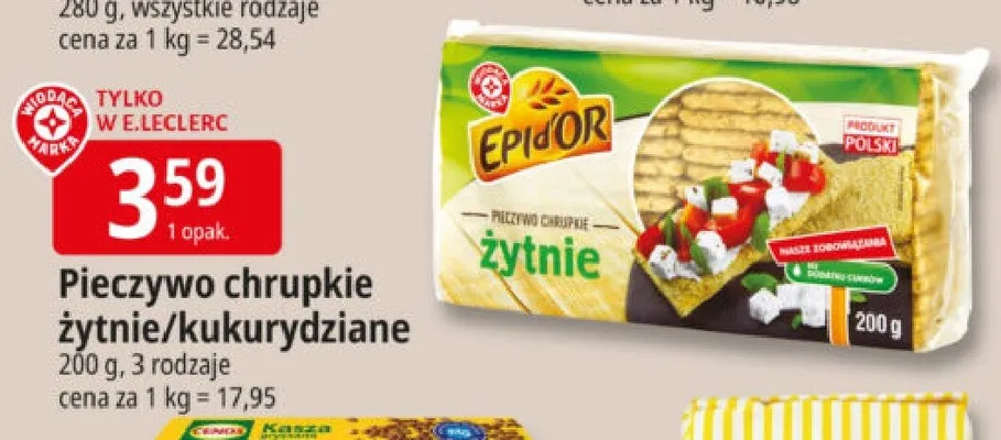Pieczywo chrupkie żytnie/kukurydziane promocja w Leclerc
