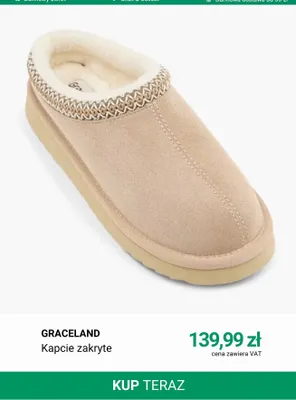 Kapcie zakryte Graceland promocja w Deichmann