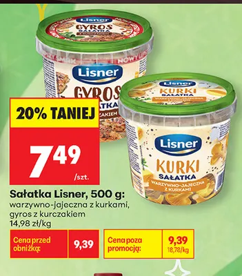 Sałatka Lisner warzywno-jajeczna z kurkami promocja w Biedronka