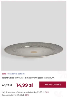 Talerz obiadowy home&you Astar z motywem geometrycznym promocja w home&you