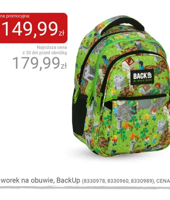 Plecak trzykomorowy BackUp promocja w Smyk