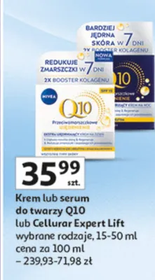 Krem lub serum do twarzy Q10 lub Cellular Expert Lift promocja w Auchan