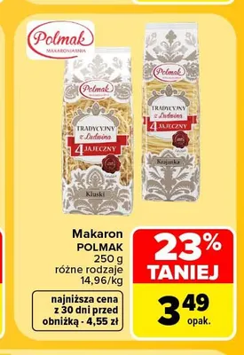 Makaron kluski Polmak promocja w Carrefour