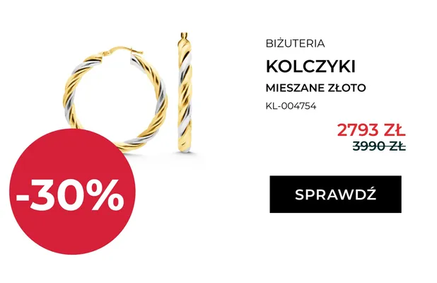 Kolczyki Briju mieszane złoto promocja w Briju