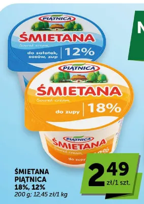 Śmietana Piątnica 18% promocja w ABC