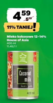 Mleko kokosowe 12-14% House of Asia promocja w Netto
