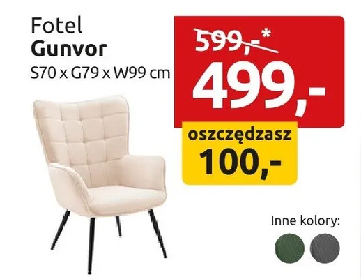 Fotel Gunvor S70xG79xW99cm promocja w Black Red White
