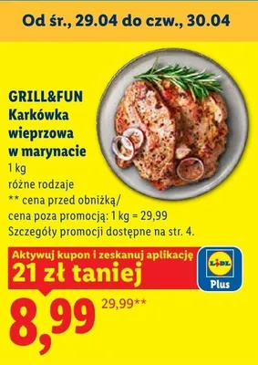 Karkówka wieprzowa w marynacie promocja w Lidl