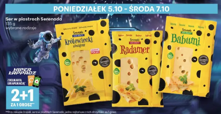 Ser w plastrach Serenada Radamer promocja w Delikatesy Centrum