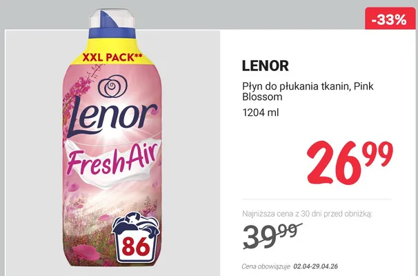 Płyn do płukania tkanin, Pink Blossom promocja w Rossmann