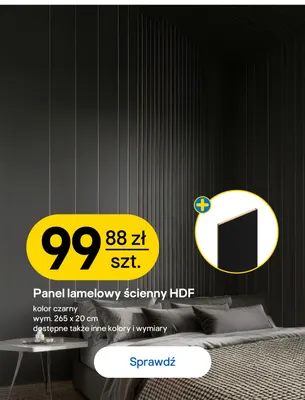 Panel lamelowy ścienny HDF czarny promocja w Castorama