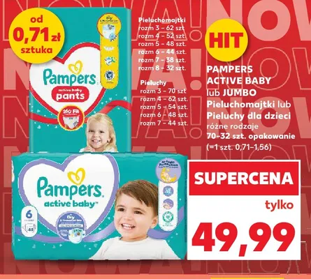 Pieluchy Pampers Active Baby promocja w Kaufland