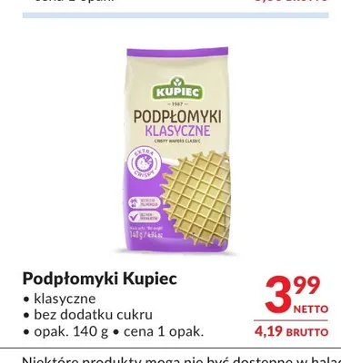 Podpłomyki klasyczne bez dodatku cukru Kupiec promocja w Makro