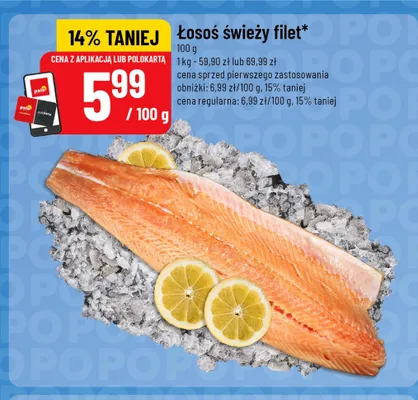 Łosoś świeży filet promocja w POLOmarket