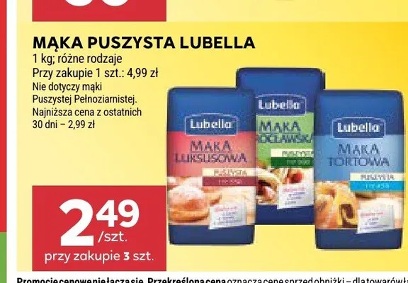 Mąka puszysta Luksusowa Lubella promocja w Stokrotka