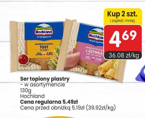 Ser topiony plastry Hochland promocja w Market Point