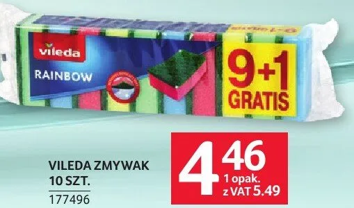 Zmywak Vileda Rainbow 10szt. 9+1 gratis promocja w Selgros