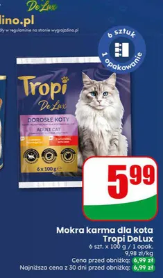 Mokra karma dla kota Tropi DeLux 6-pak 100g promocja w Dino