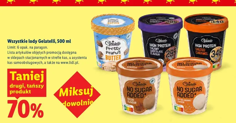Lody No Sugar Added Cocoa Gelatelli promocja w Lidl