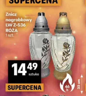 Znicz nagrobkowy Lw Z-536 Róża promocja w Delikatesy Centrum