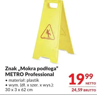 Znak Mokra podłoga METRO Professional promocja w Makro