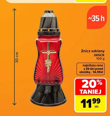 Znicz szklany 265CK promocja w Carrefour