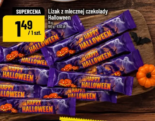 Lizak z mlecznej czekolady Halloween promocja w POLOmarket