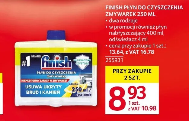 Płyn do czyszczenia zmywarek Finish promocja w Selgros