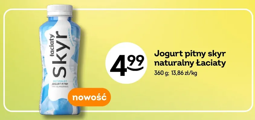 Jogurt pitny skyr naturalny Łaciate promocja w Żabka