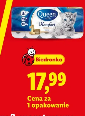 Papier toaletowy 3-warstwowy Queen Komfort promocja w Lidl