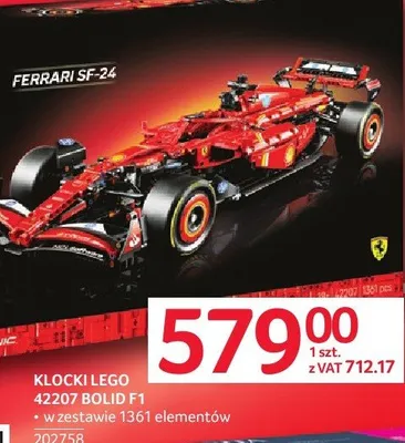 Klocki LEGO 42207 BOLID F1 promocja w Selgros