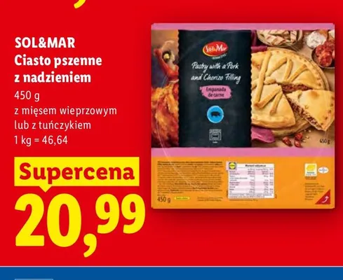 Ciasto pszenne z nadzieniem z mięsem wieprzowym Sol&Mar promocja w Lidl