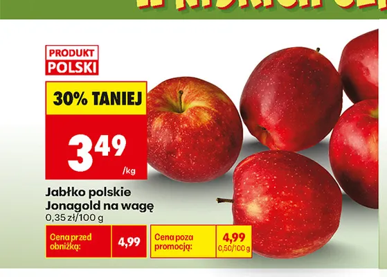 Jabłka polskie Jonagold promocja w Biedronka