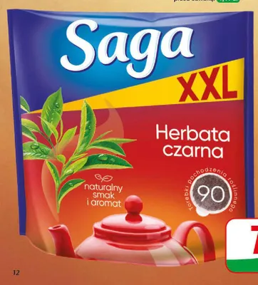 Herbata czarna ekspresowa Saga promocja w Dino