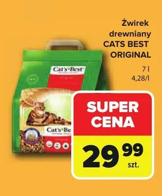 Żwirek drewniany Cats Best Original promocja w Carrefour