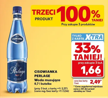 Woda musująca Cisowianka Perlage promocja w Kaufland