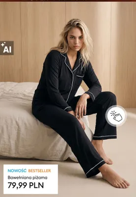 Bawełniana piżama promocja w Sinsay