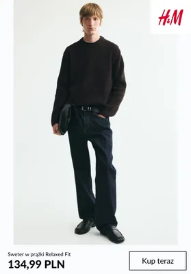Sweter w prążki Relaxed Fit H & M promocja w H&M