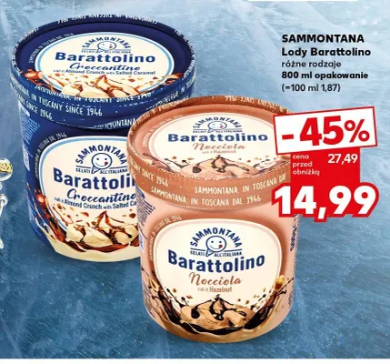 Lody Barattolino Croccantino Sammontana promocja w Kaufland