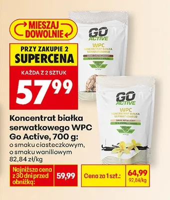 Koncentrat białka serwatkowego WPC o smaku ciasteczkowym Go Active promocja w Biedronka