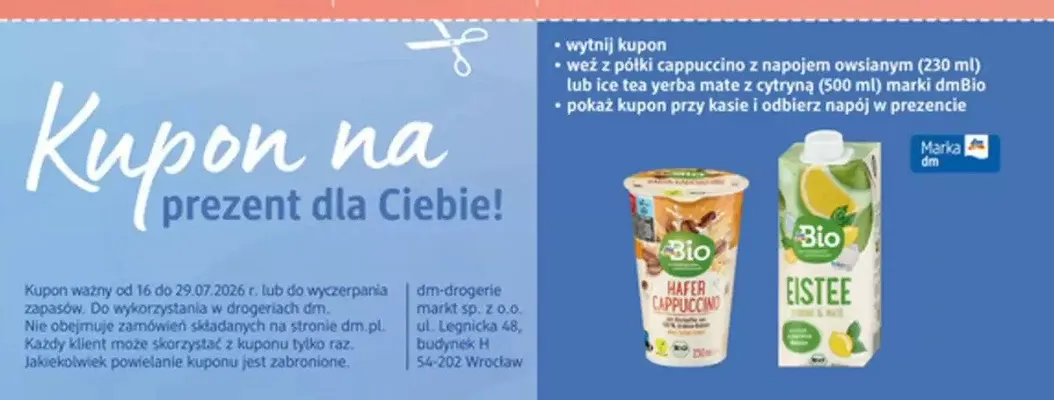 Napój owsiany Hafer Cappuccino dmBio promocja w Drogerie DM