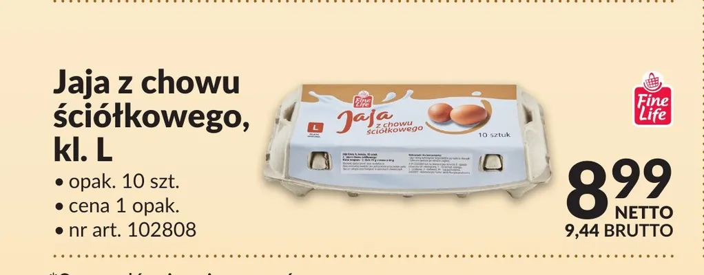 Jajka kurze z chowu ściółkowego Fine Life promocja w Makro